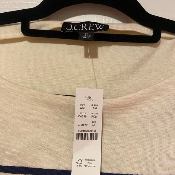 NWT JCREW Nautical Striped Longsleeve with Gold Buttons - 100% Cotton - Size M - Picture 2 of 5